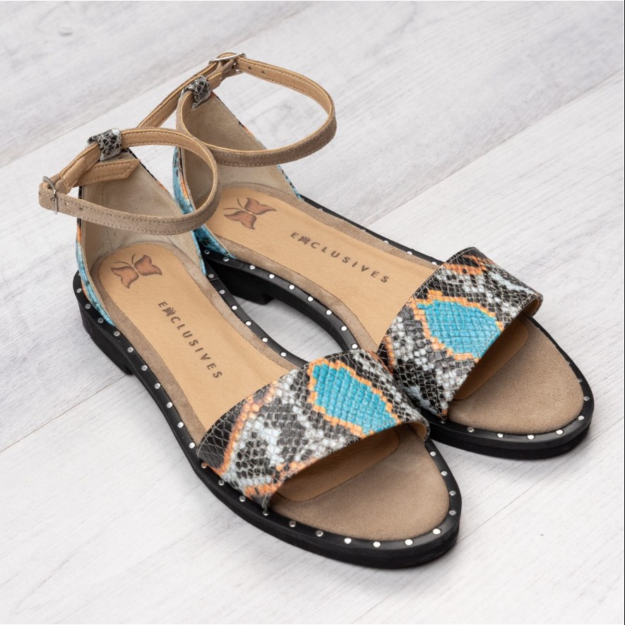 .Sandale - Friday - Snake Turcoaz